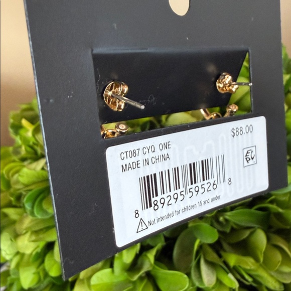 COACH CT087 🍋LEMON🍋 CHARM HUGGIE EARRINGS 🌟NWT🌟 - Picture 10 of 15